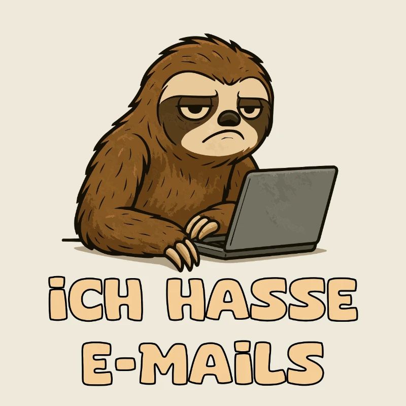 Casual sloth design with email sarcasm
