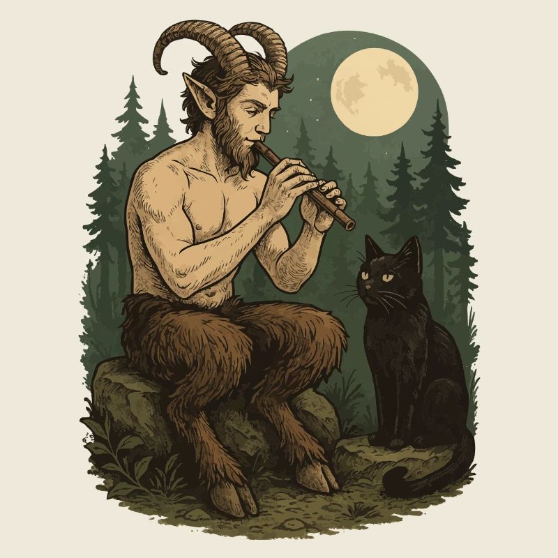 Nuit Forêt Démon Flûte Faune