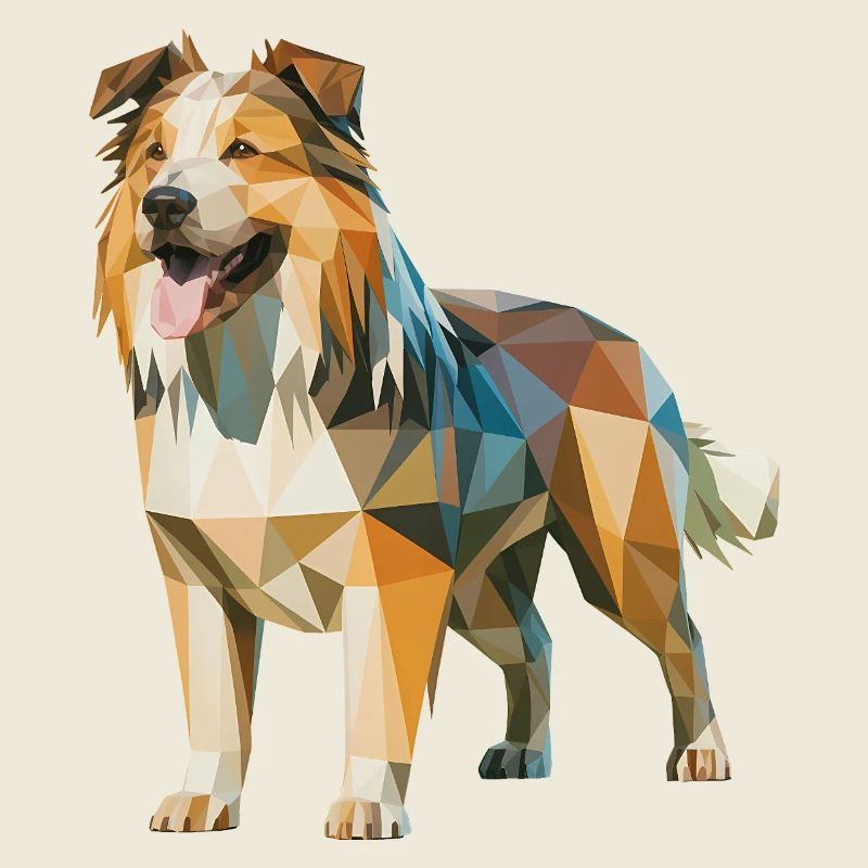 Australian Shepherd - Cooles Low Poly Logo