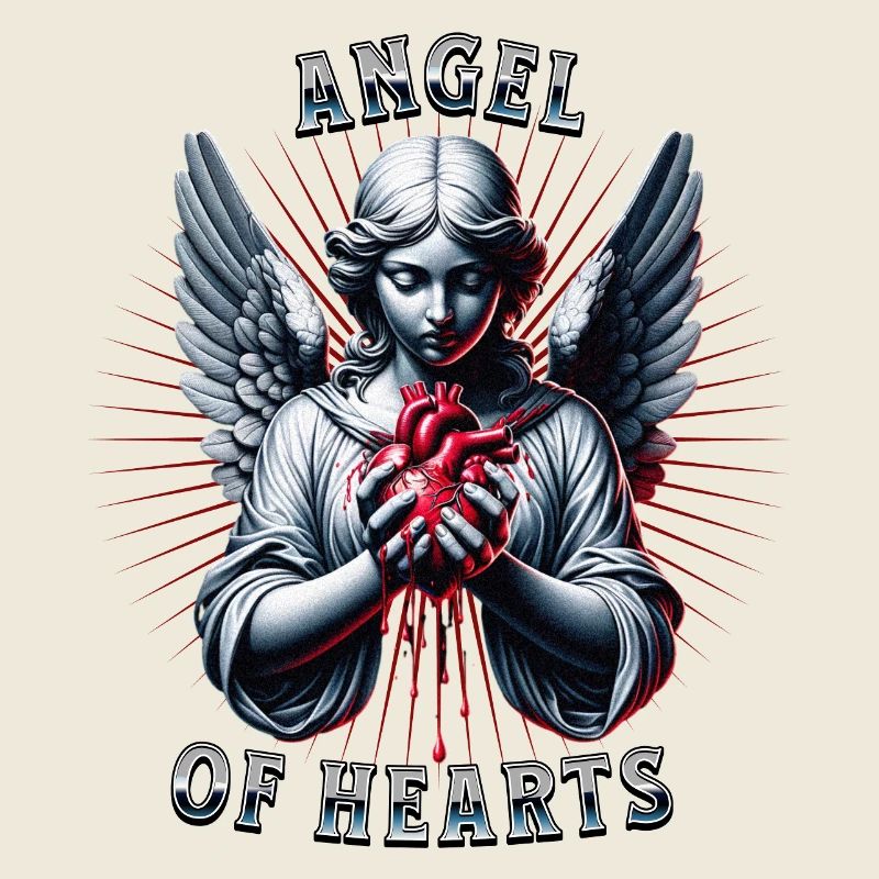 Engel mit blutendem Herz