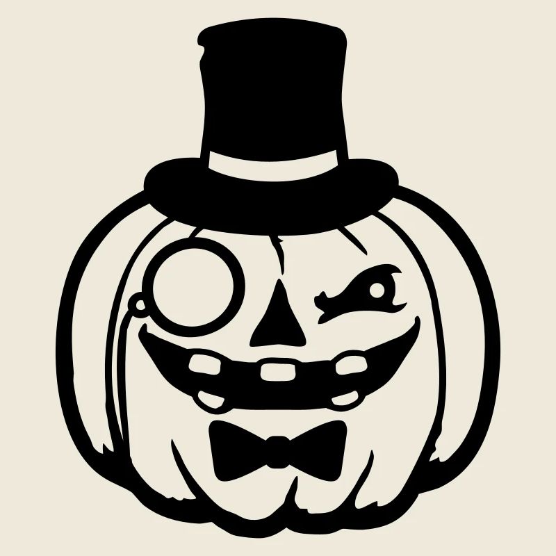 Distinguished Pumpkin Top Hat Monocle Halloween Empire