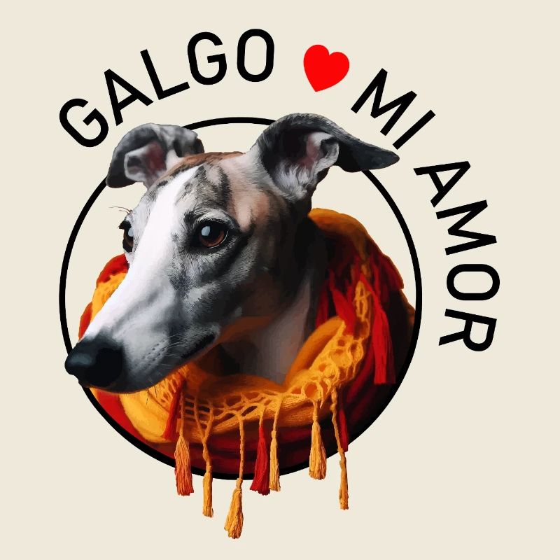 Galgo in a warm scarf