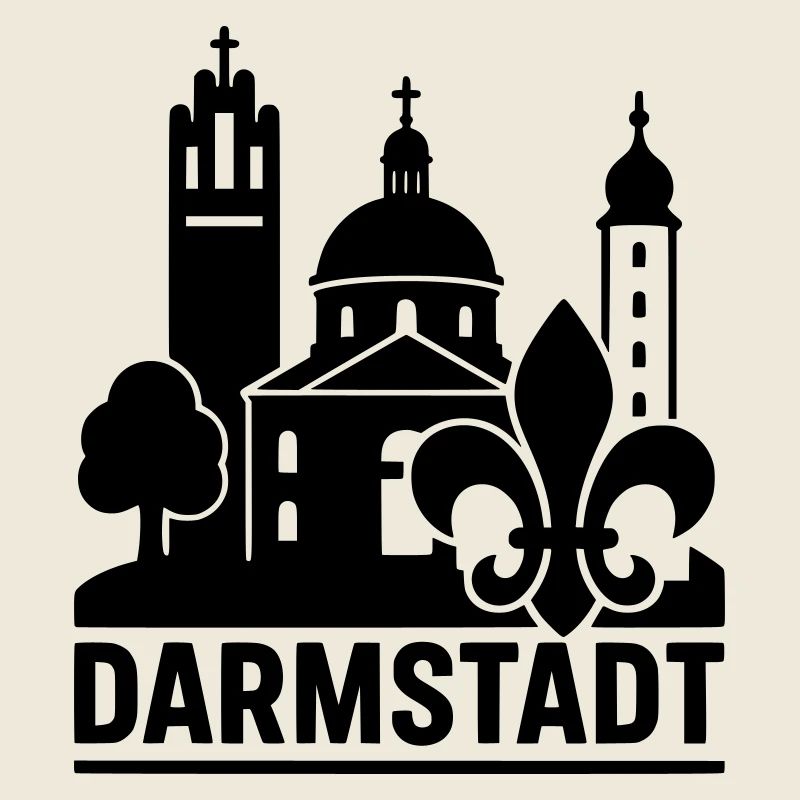 Darmstadt Landmark Silhouette
