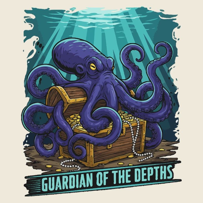 Tiefsee-Wächter-Oktopus-Schatz