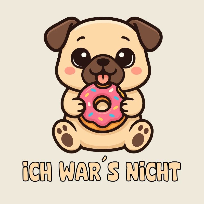 Kawaii dog with donut