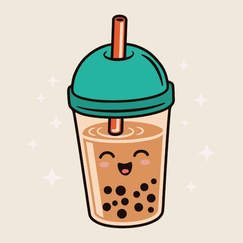 Bubble Tea Kawaii Boba Tee Milchtee Asiatisch