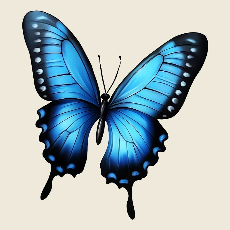 papillon volant bleu