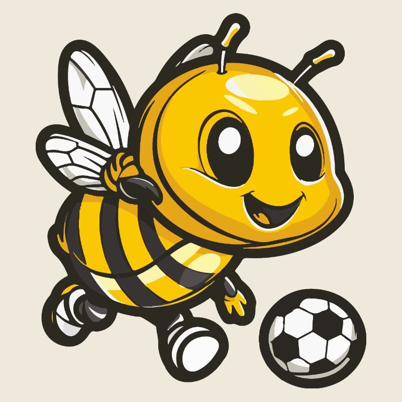 Bee with soccer ball
