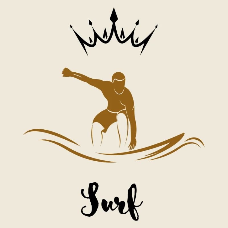 Golden Surfer on Wave