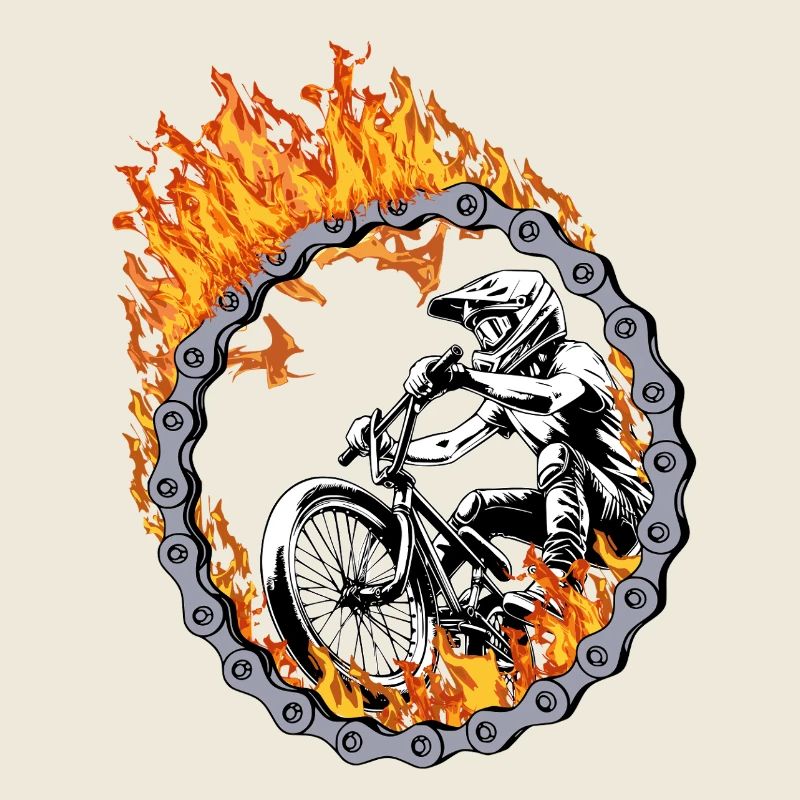 BMX Fahrer Feuerring