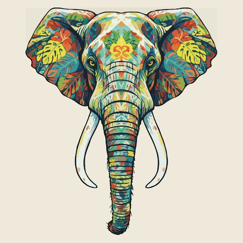 Bunte Blumenelefant