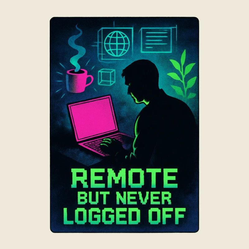 Télétravailleur Connecté H24 Design Néon Cyber