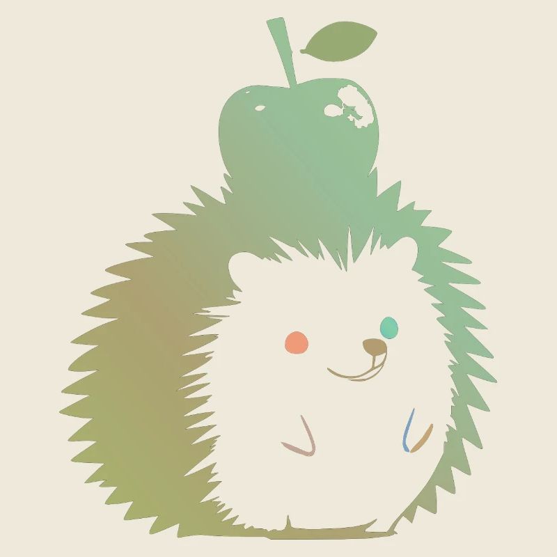 Pastell-Igel mit Apfel