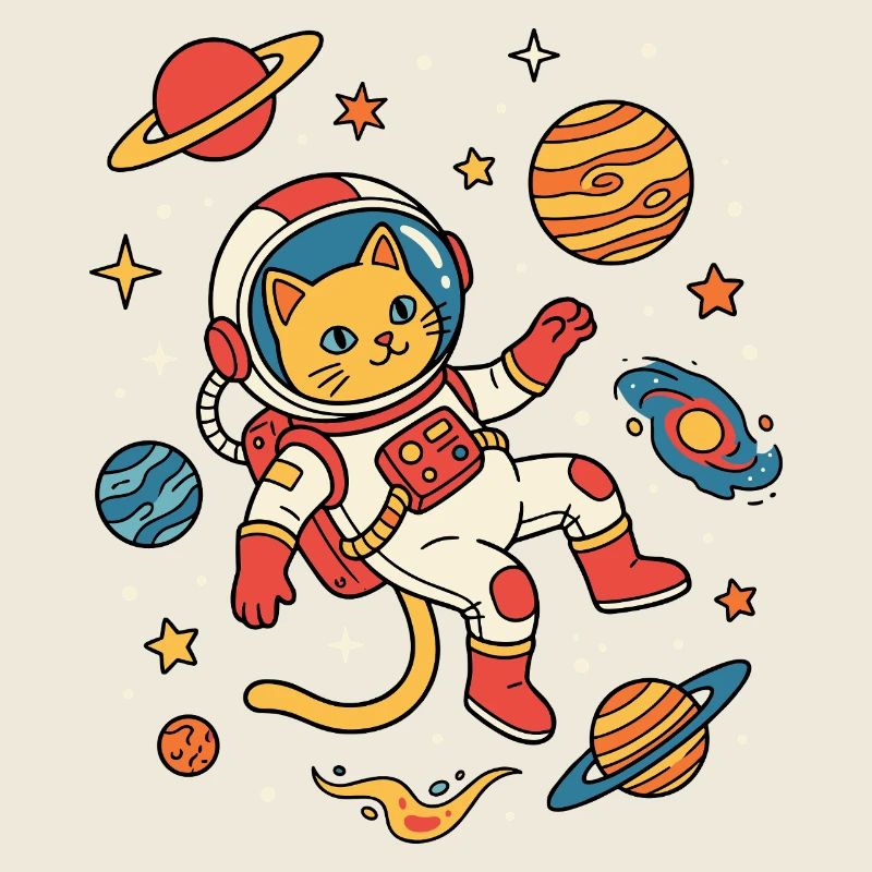 Aventure galactique Chat Astronaute