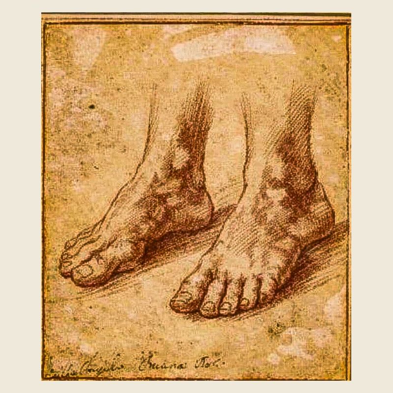 Dessin de pieds anciens