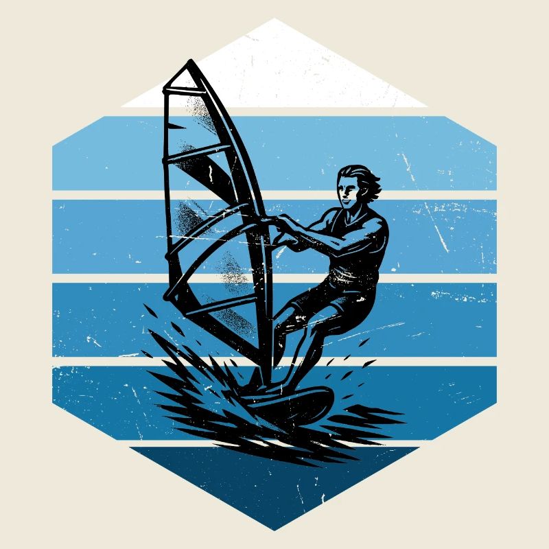 Motif drôle de planche à voile