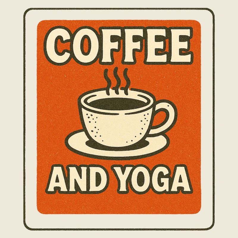 Café et Yoga Retro Tee