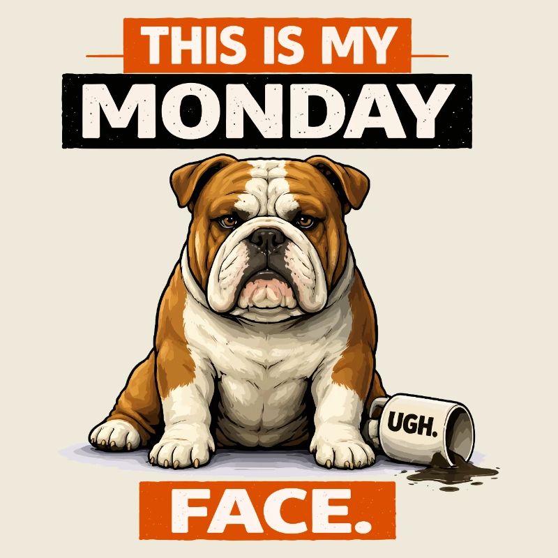 Bulldog Monday Face Graphic Tee