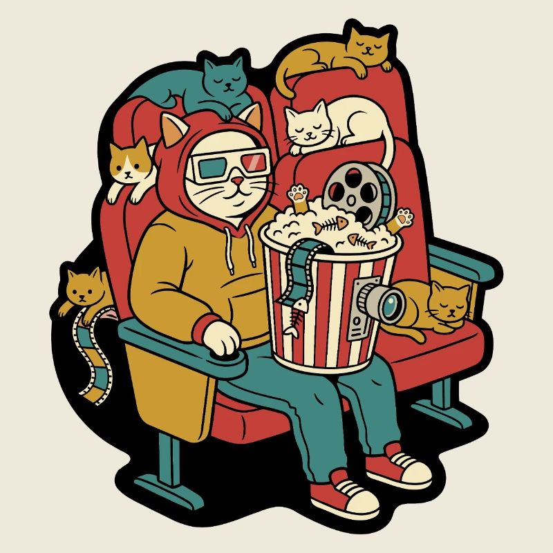 Cat Cinema Popcorn Lounge