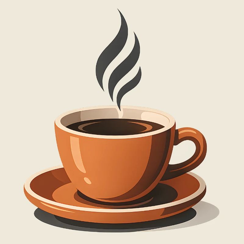 Eine Tasse aromatisch-heißer Kaffee