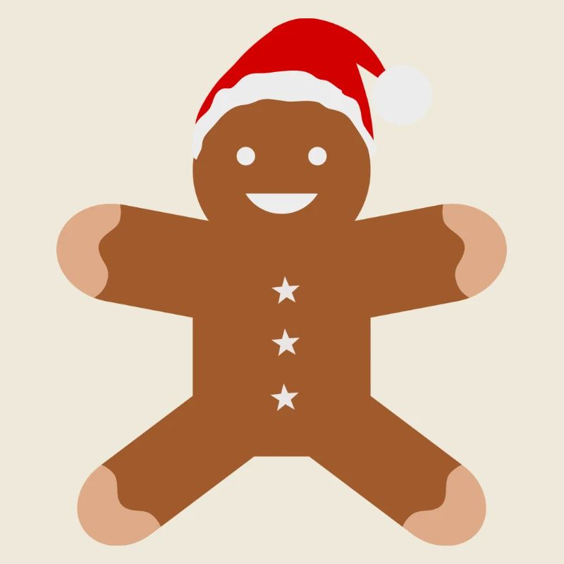 Lebkuchenmann mit Santa-Hut