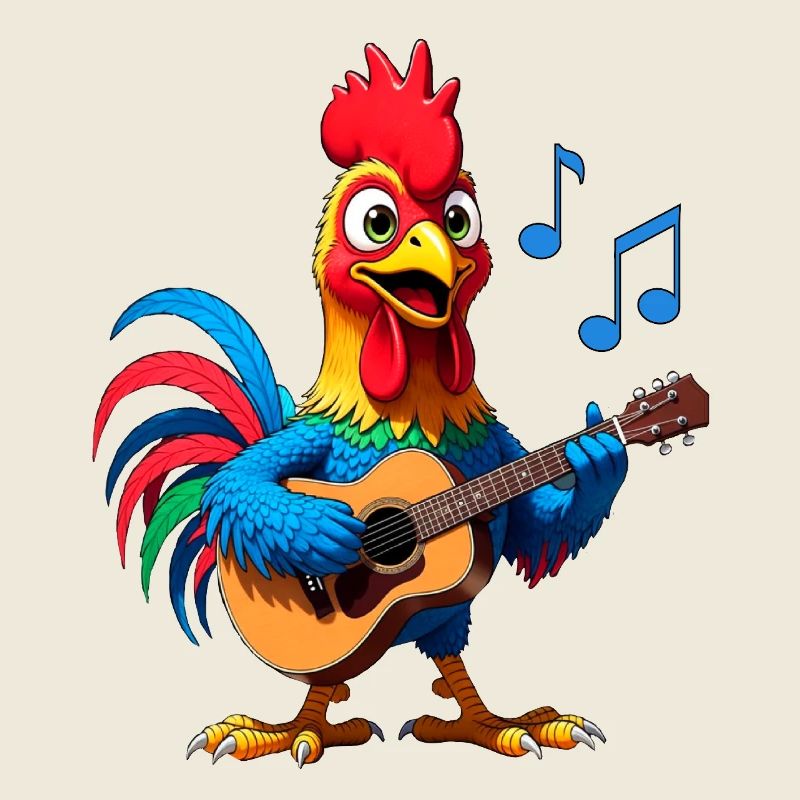 Hahn an der Gitarre