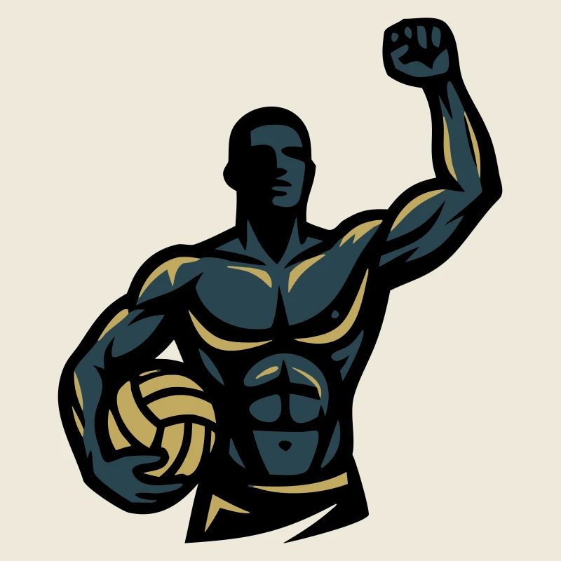 Beach Volleyball Player Muscles Athlete Team