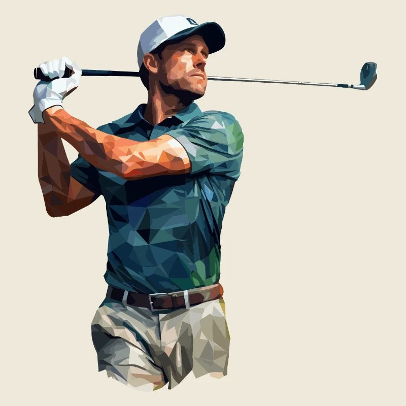 Golfeurs dans le style polygonal