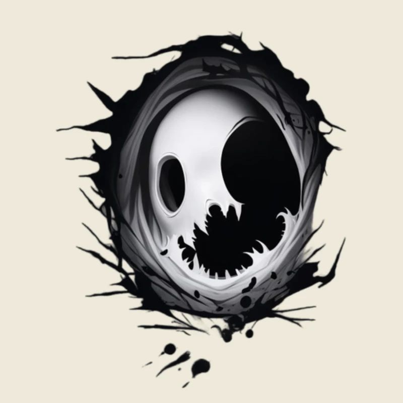 ghost emerging from a hole