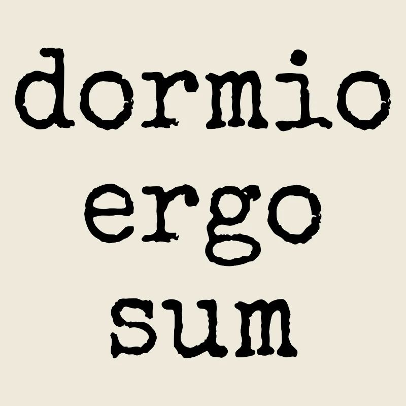 dormio ergo sum - I sleep, therefore I am