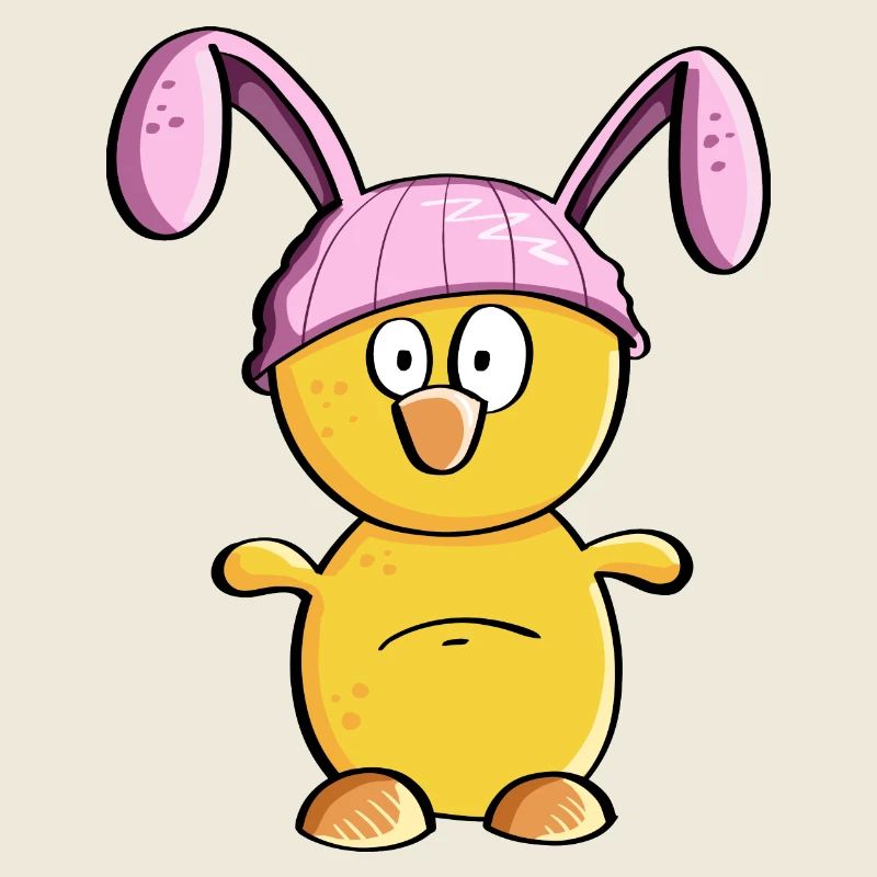 Little chick with Easter bunny hat - Easter