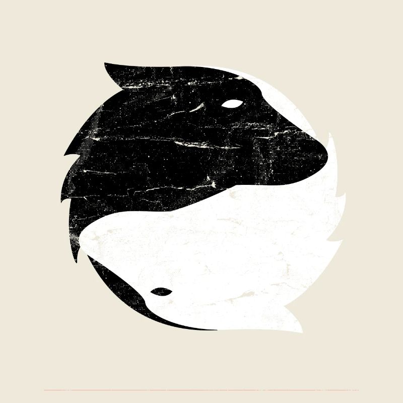 Yin Yang Wolf Dog - Gift