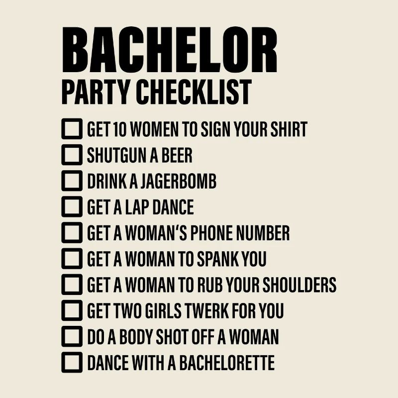 Bachelor Party Checklist - JGA