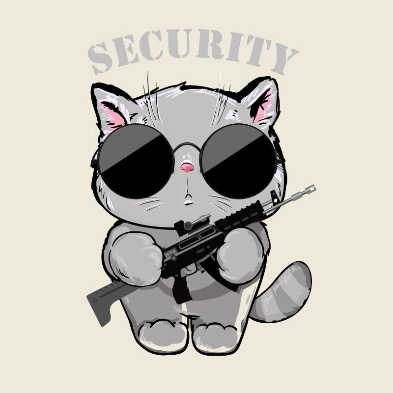 Katzen-Sicherheitsagent mit Waffe
