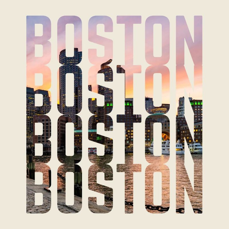 Lettrage Boston Skyline