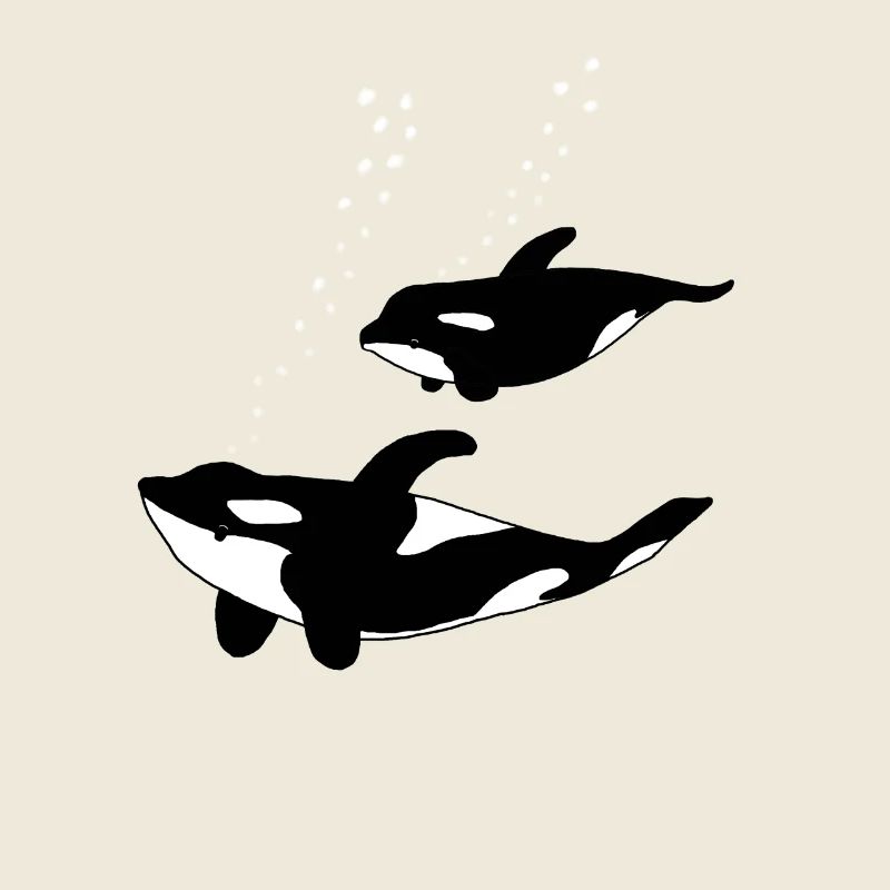 Orca Mutter mit Kind