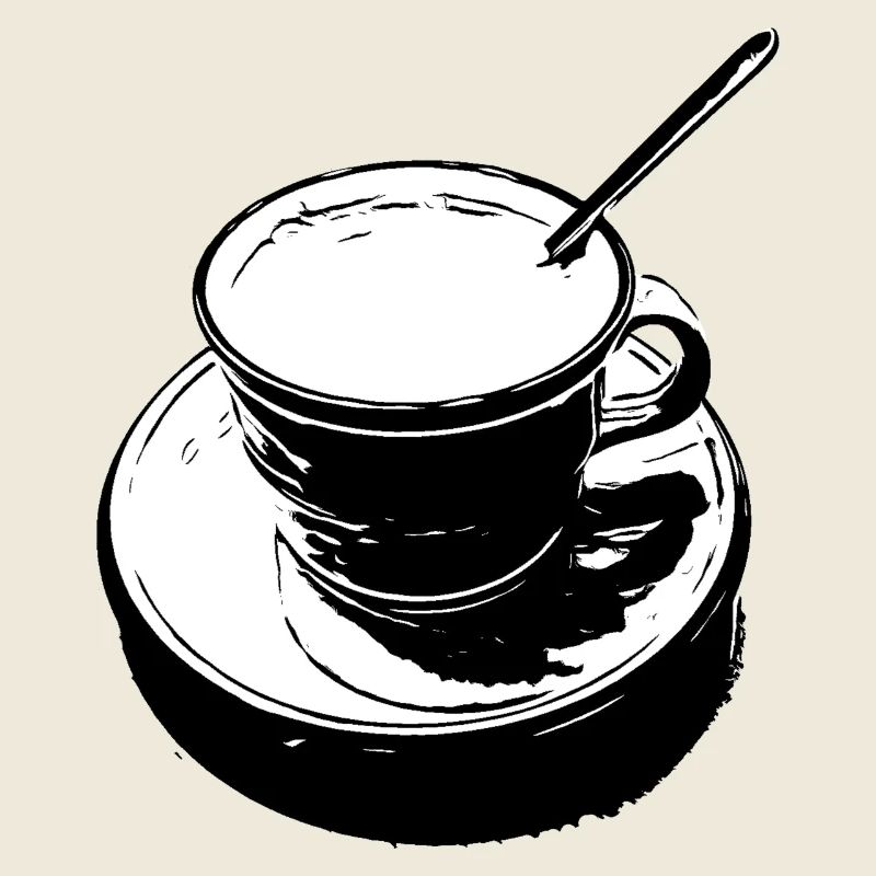 Tasse à café noir et blanc
