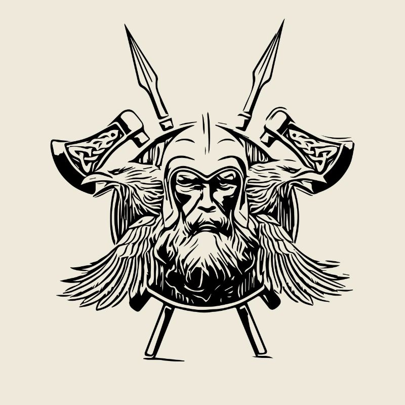 Odin Corbeaux Haches Viking