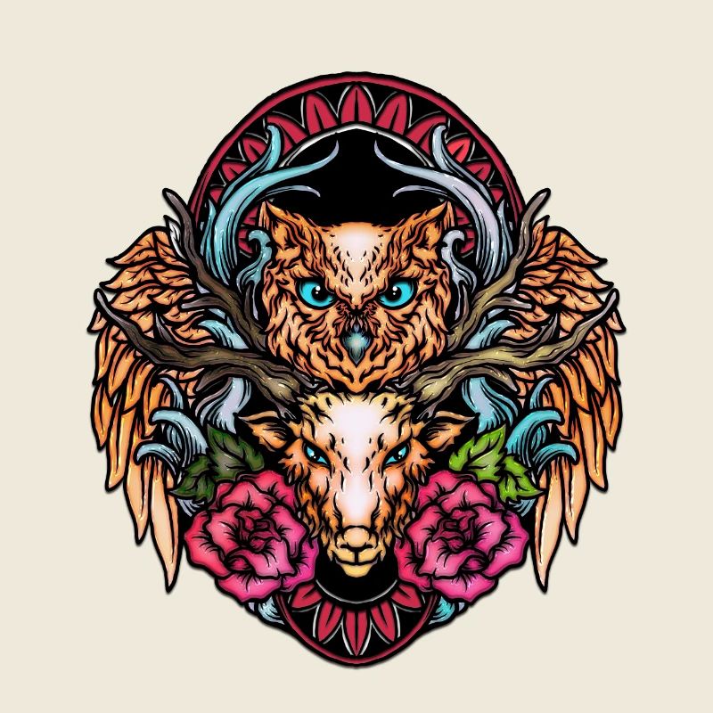 Atemberaubende bunte Eule