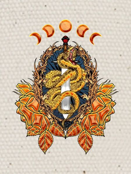 Superbe serpent avec épée
