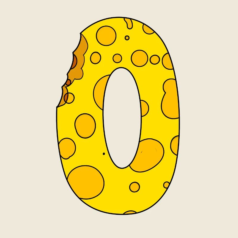 Zahl 0 Ziffer Käse