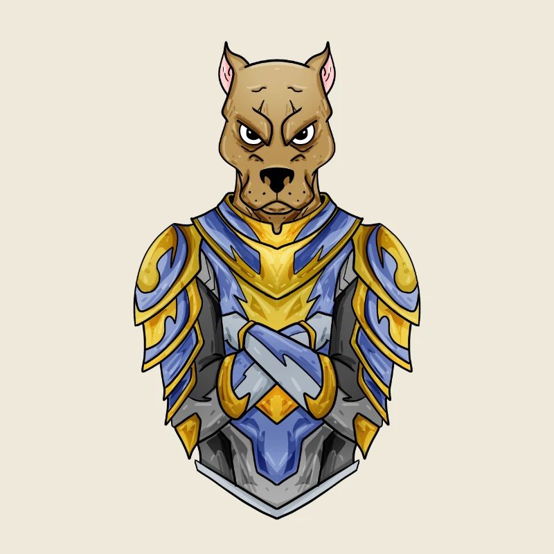 Knight Dog in Medieval Armor