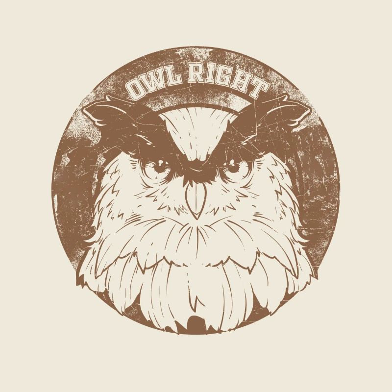 Owl Right Alright Eule Wortspiel