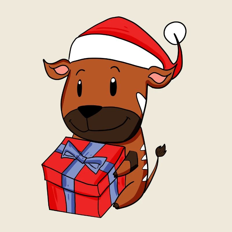 Noël Antilope Bébé avec Cadeau