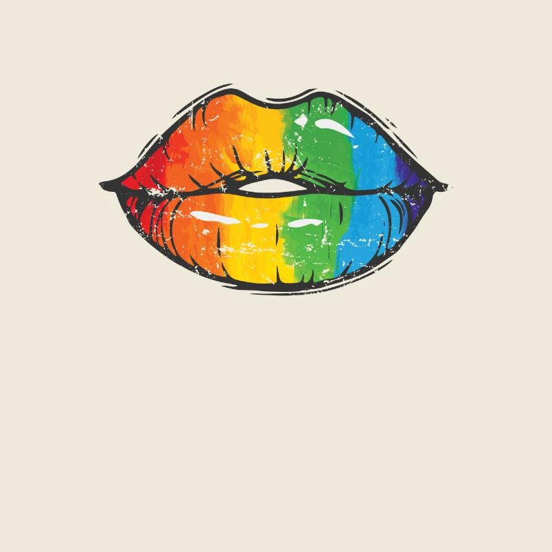Lips in LGBT colors Rainbow tolerance