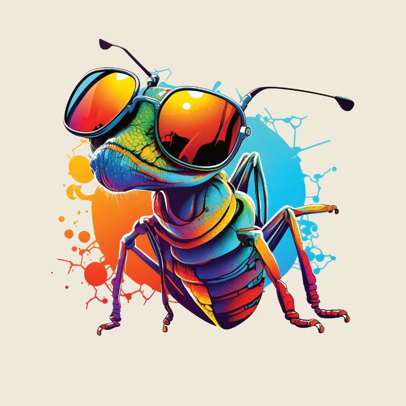 Ant with sunglasses Rainbow Ant sunglasses