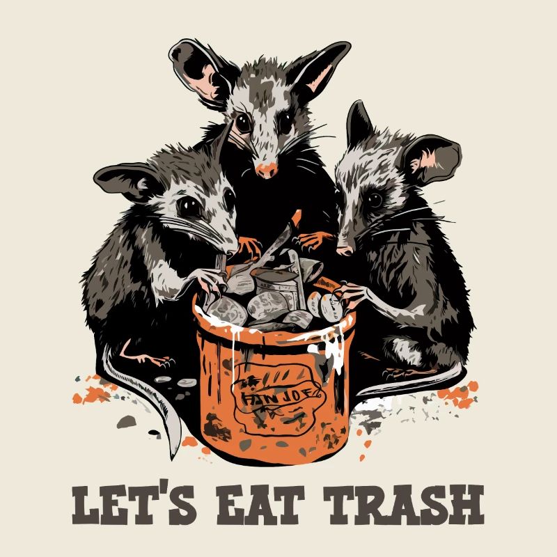 Possum Lets Eat Trash