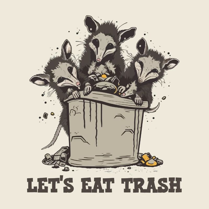Possum Lets Eat Trash