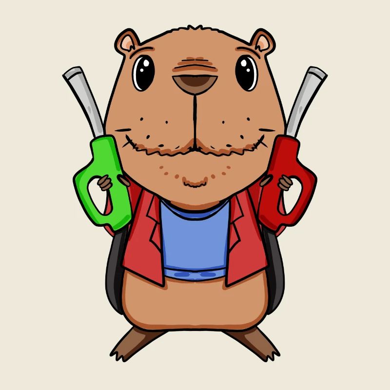 Préposé à la station-service de la station-service Capybara