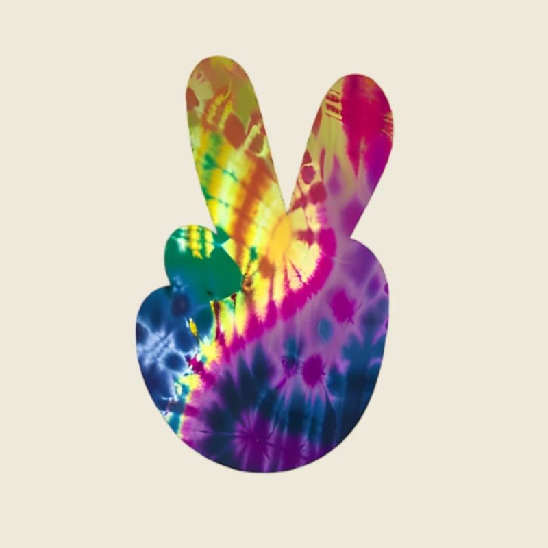 Groovy Tie Dye Peace Hand